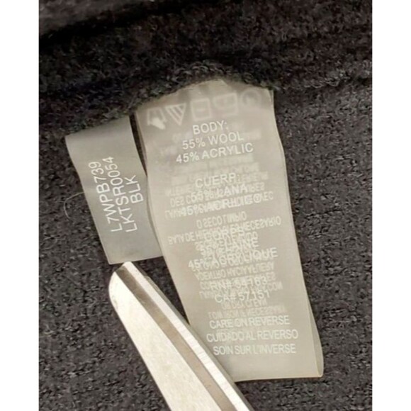 Karl Lagerfeld Womens Cardigan Wool Blend Pockets Tweed Fringe Black Old Money S - Picture 11 of 12